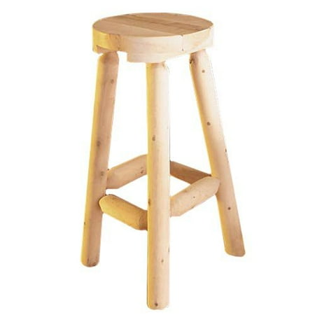 Rustic Natural Cedar Furniture Backless Counter Stool - Set of 2