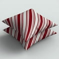 thumbnail image 3 of Candy Cane Red White Diagonal Stripes Throw Pillow Covers - Set of 2, Hidden Zipper, 18x18 Inches, Ideal for Home Office and Sofa Decor, 3 of 3