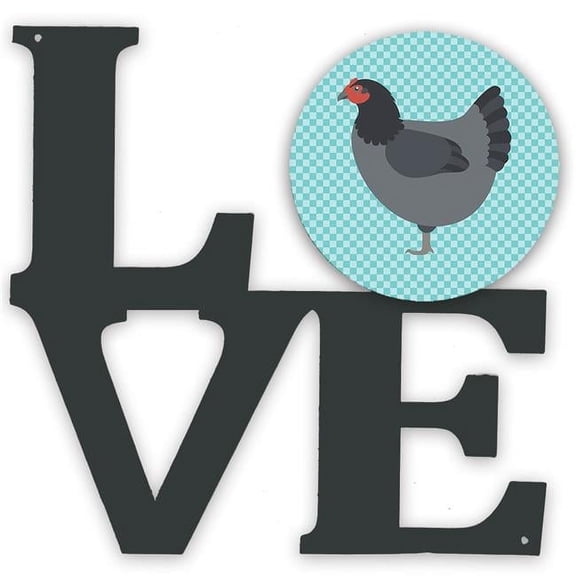 Jersey Giant Chicken Blue Check Metal Wall Artwork LOVE