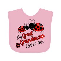 Inktastic My Great Grandma Loves Me with Cute Ladybugs Boys or Girls Baby Bib
