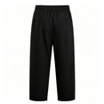 thumbnail image 4 of JIAYUE Women Sweatpants Solid Color Elastic Drawstring Waist Side Pockets Wide Leg Long Pants for Daily Casual Wear, 4 of 4