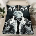 thumbnail image 3 of Feelyou Grey Wolf Bed Sheets, Woodland Wildlife King Sheets, Rustic Farmhosue Sheet Set, Luxury Bedroom Decor,4 Pieces, 3 of 7