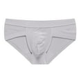 thumbnail image 2 of ZQUUVOU Men's Briefs Modal Blend Solid Color Breathable Low Waist Underwear (Gray,XL), 2 of 4