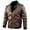 Brown, variant on uikmnh Coats for Men's Motorcycle Leather Fashion Leather Jacket Spring and Fall Casual Leather Jacket Size:2XL
