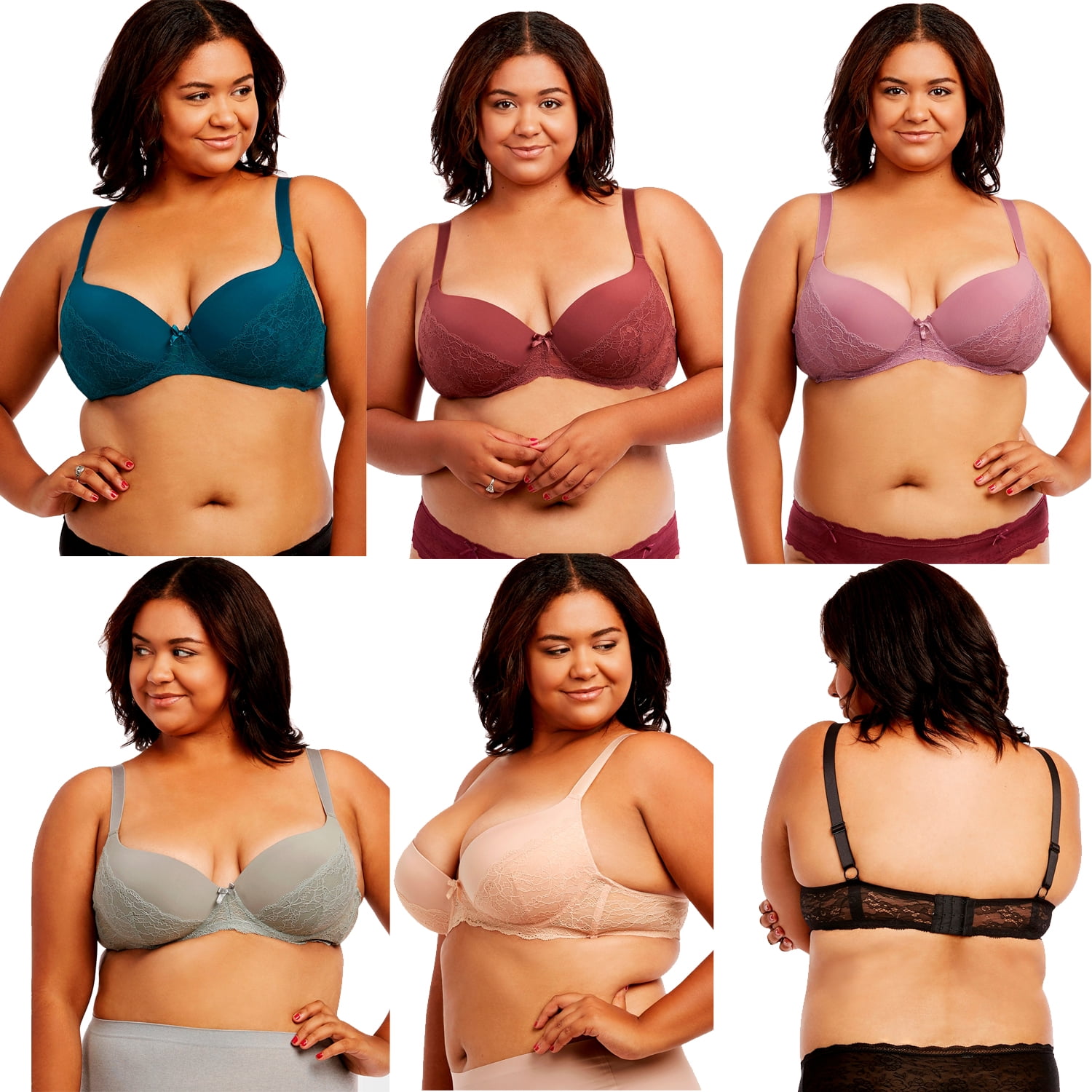 Sofra Ladies Full Cup Plain Lace D Cup Bra, 3 Hooks & Wide Strap 6