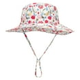 thumbnail image 4 of Kids Sun Hats Kids Boys and Girls Adjustable Sun Hat Outdoor Casual Lightweight Breathable Bucket Hat with Cartoon Whale Shark Fruit Prints Toddler Boy Sun Hat 6 Months-24 Months Watermelon Red, 4 of 5