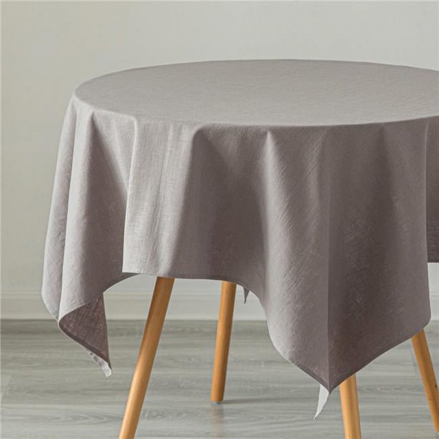 Deerlux QI003989.5278.GY Nappe Lavable en Lin Pur à 100 %, Gris - Rectangle