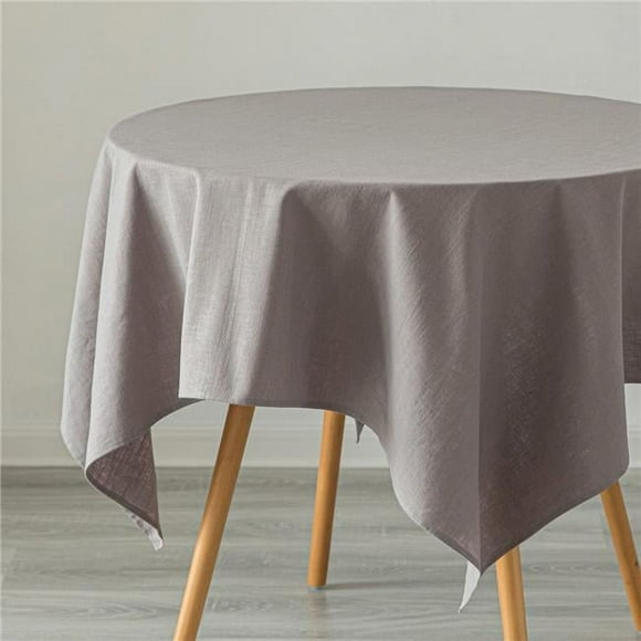 Deerlux QI003989.5270.GY 52 x 70 in. 100 Percent Pure Linen Solid Color Washable Tablecloth, Gray - Rectangle