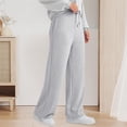thumbnail image 4 of Pantalones de chándal informales con cordón, ajuste holgado, conjunto diario con bolsillos para mujer Ygjytge Gris claro T M para Mujer, 4 of 5