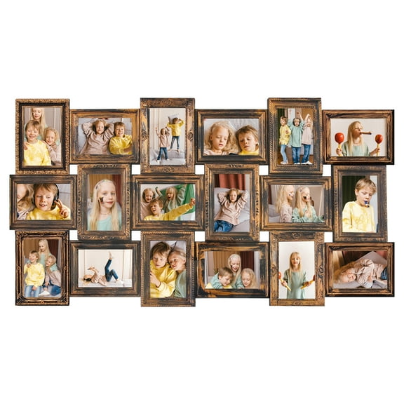 18 Piece Classic Gold Family Photo Frame Set 6x4 inch Wall Gallery Collection Picture Frames