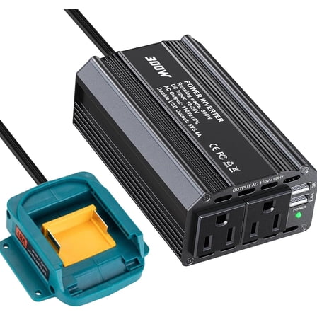 300W Power Inverter for Makita Battery DC 18V to AC 120V Portable Power Station