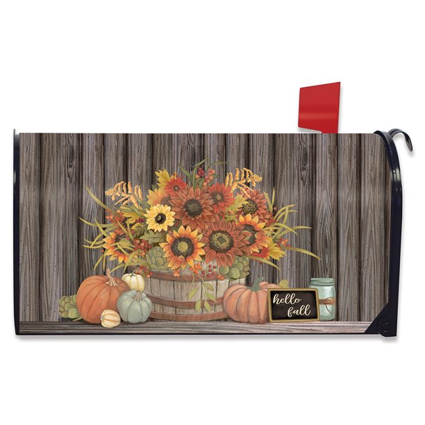Hello Fall Floral Primitive Mailbox Cover Standard Briarwood
