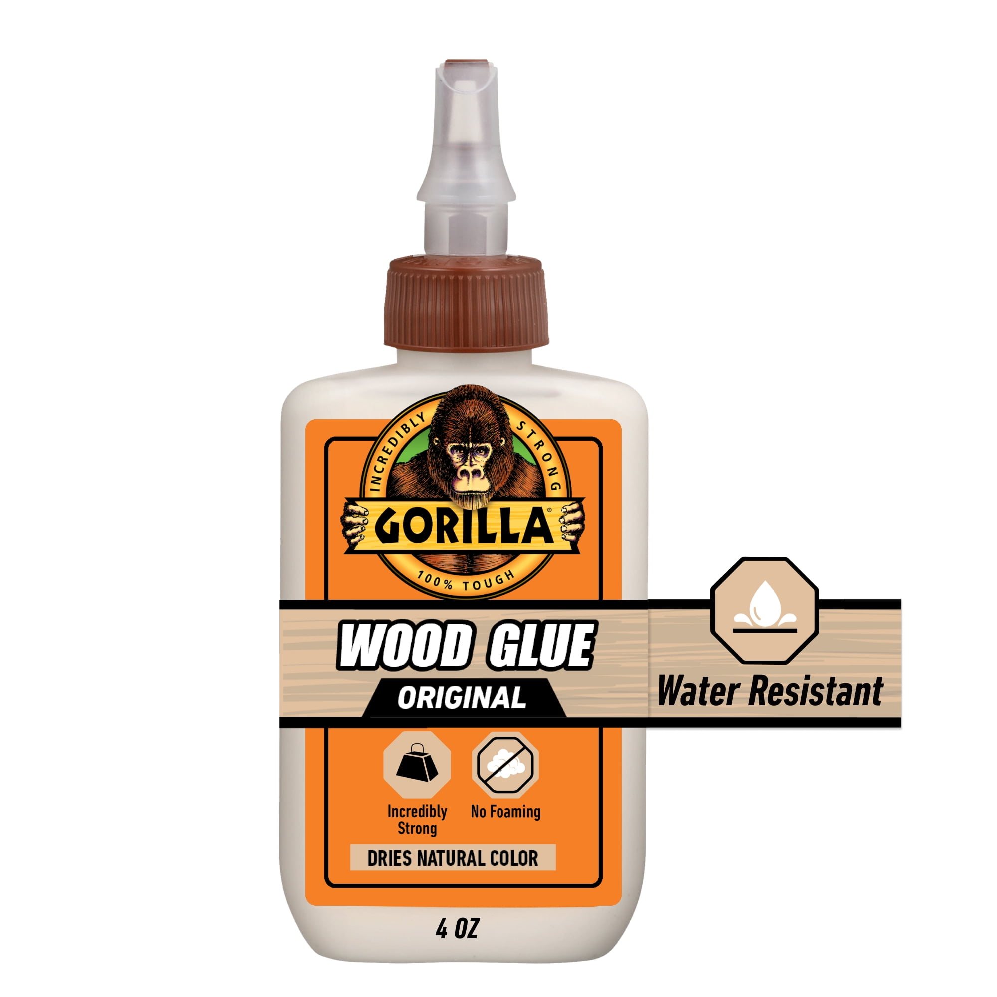 (2 pack) Gorilla Wood Glue Natural Wood Color, 4 ounce Bottle