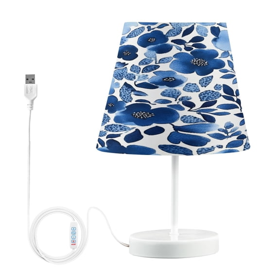 Ryvnso LED Bedside Table Lamp Summer Flowers Bedroom Desk Lamps Nightstand Lampshade M