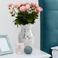 thumbnail image 3 of Mirror Mosaic Flowerpot Crackle Glass Silver Vase Flower For Home Decor, 3 of 10