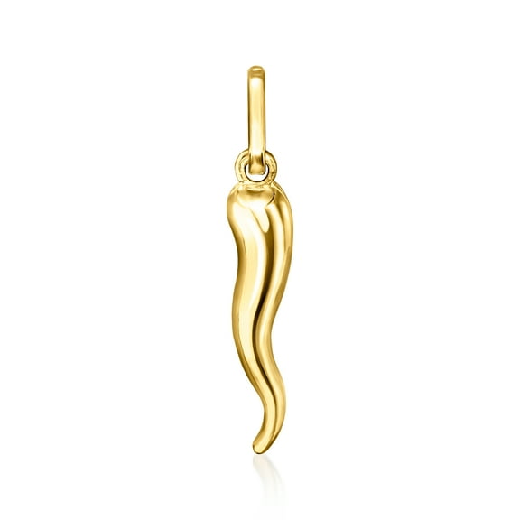 Ross-Simons 14kt Yellow Gold Petite Italian Horn Pendant, Women's, Adult