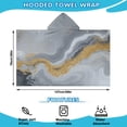 thumbnail image 2 of Gray Gold Marble Pattern Hooded Bath Towel，50"x30" for Ages 3 To 12 Kids, Quick Dry Lightweight Soft Microfiber Hood Beach Towel Cover Up for Kids, 2 of 7