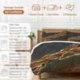 thumbnail image 6 of Black Gold Marble Bedding Duvet Cover Set Full Size 4 Pieces Brown Luxury Modern Abstract Wave Texture Bedding Set with Zipper Closure, 1 Comforter Cover 86x86 Inches 1 Flat Sheet & 2 Pillow Cases, 6 of 7