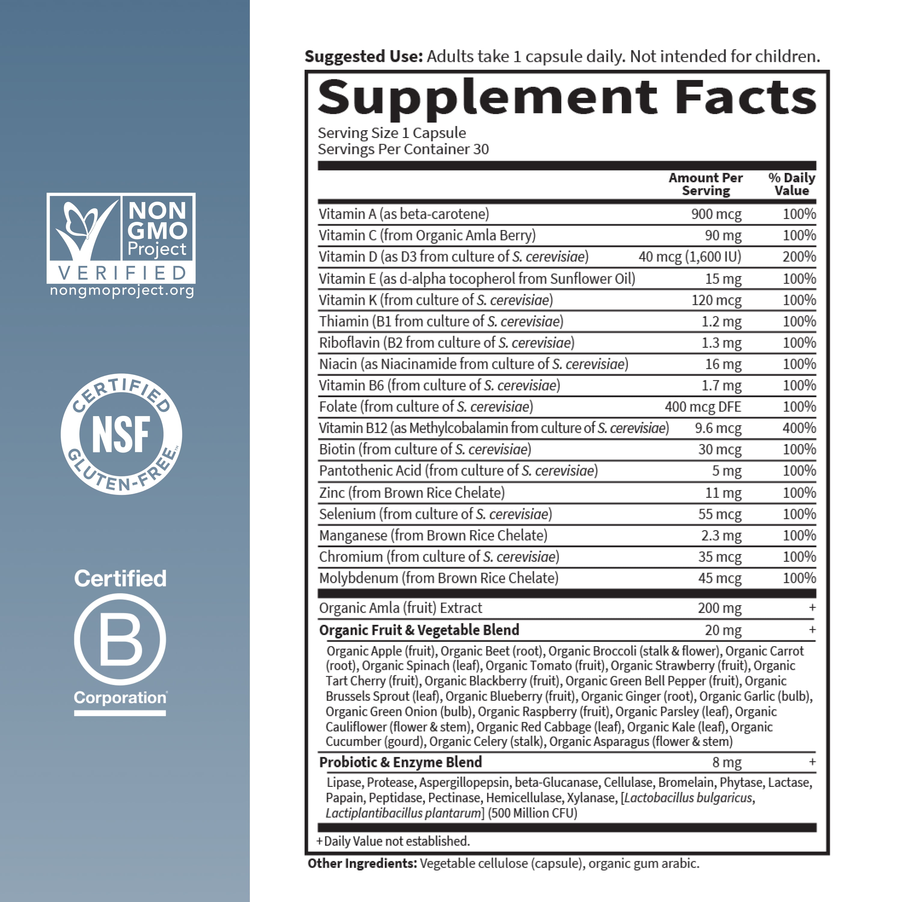 (3 pack) Garden of Life Dr. Formulated Once Daily Men’s Health Fermented Multivitamin with Wholefoods, Probiotics, Enzymes, and Immune Support, Vegetarian and Gluten Free, 30 Capsules​