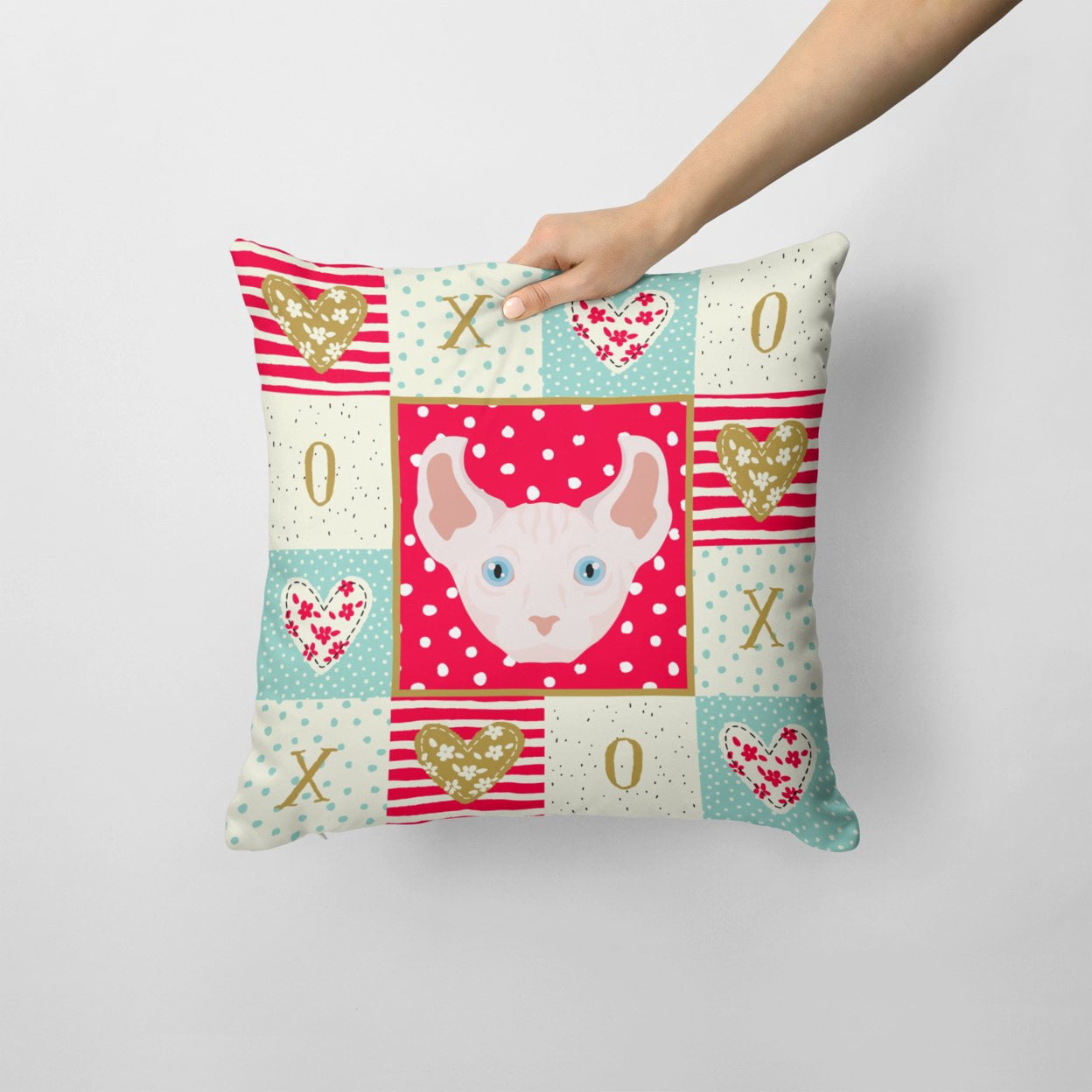 Carolines Treasures CK5113PW1414 Dwelf Cat Love Fabric Decorative Pillow 14Hx14W multicolor
