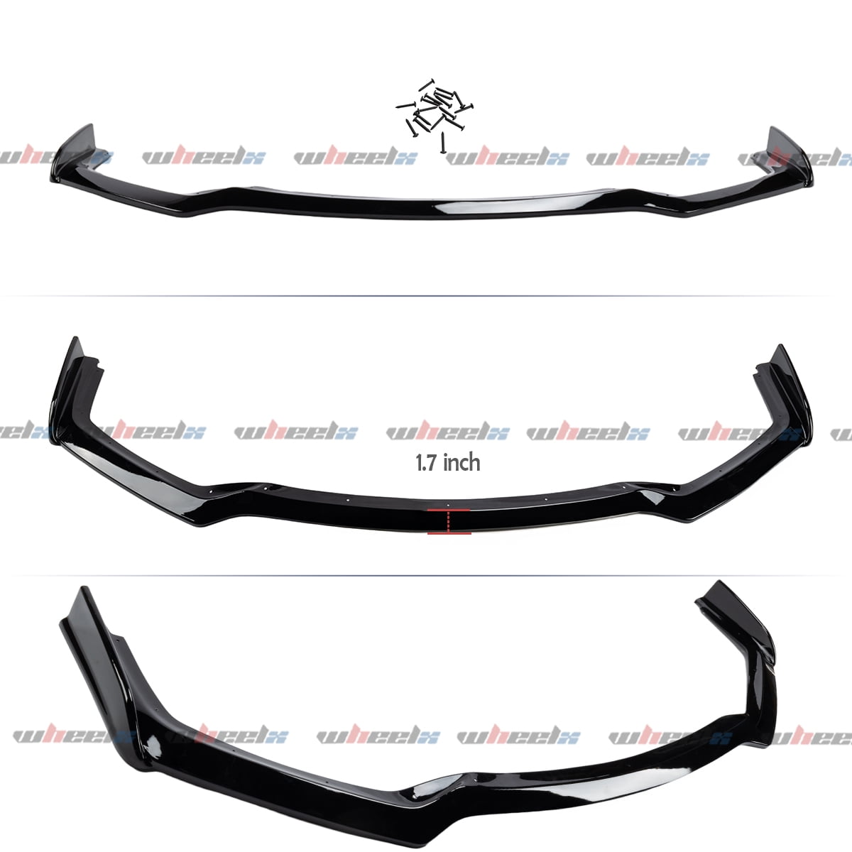 Front Lip Compatible with 2018-2024 Infiniti Q50 Sport, JDM Bumper Air Dam Lower Chin Splitter Protection Body Kit Fits for 2018 2019 2020 2021 2022 2023 2024 (Gloss Black)