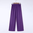 thumbnail image 5 of Baberdicy Women's Wide Leg Lounge Pants with Pockets Lightweight High Waisted Adjustable Tie Knot Loose Trousers Purple, Size: S-3Xl, 5 of 9