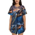 thumbnail image 1 of Fotbe Night Sky Turtle Conjunto de Pijama Estampado para Mujer, 2 Piezas, Ropa de Dormir con Camiseta de Manga Corta y Shorts Suaves-XX-Large, 1 of 6