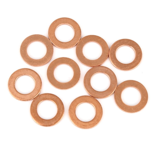 10Pcs Arandela de Cobre círculo de Junta de Sellado Plana para Coche de 10x18x1,5mm