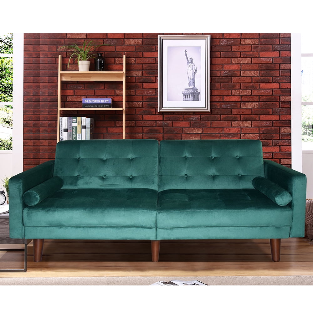 black Details about   Futon sofa bed leather finish vinyl cushion seat 