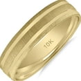 thumbnail image 3 of SZUL Men's 5mm Wedding Band with Satin Frost Finish and Polished Grooves in 10K Yellow Gold, 3 of 4