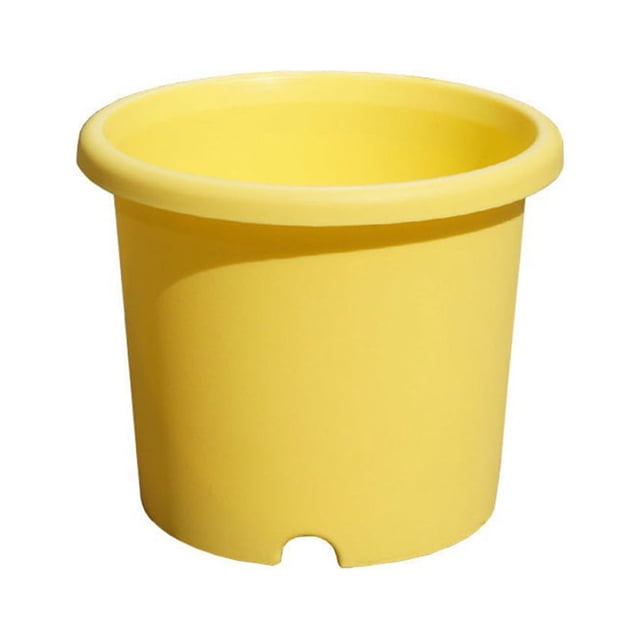 Bearachild Maceta de plástico para Control de raíces, maceta suculenta para jardín, guardería, maceta gruesa grande, agujeros de drenaje, Jardín y Patio 175 mm/amarillo 1.5L