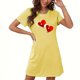 thumbnail image 1 of Camisón corto de San Valentín para mujer, talla grande, estampado en el pecho, cuello redondo, manga corta, 1 of 3