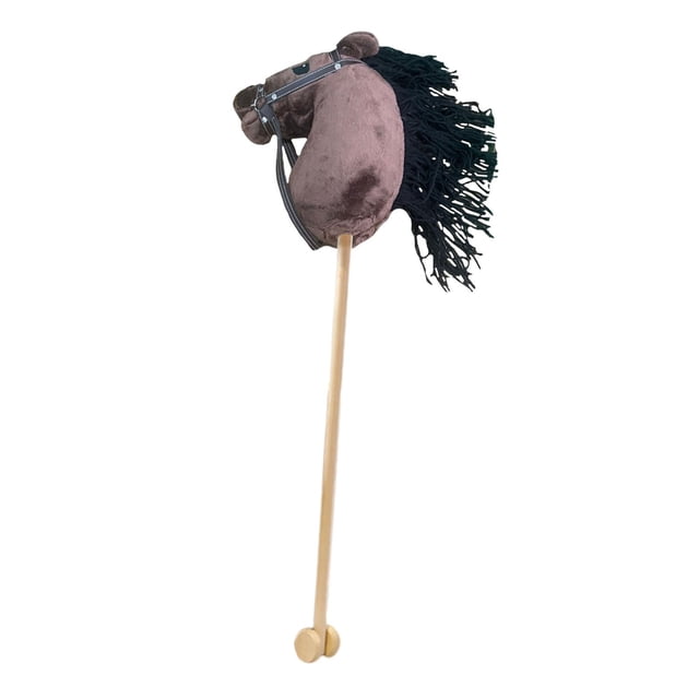 Caballo de peluche con ruedas, relincha y galopa, 31,5 pulgadas, divertido juego de simulación con ruedas para niños, niñas y niños. Marrón oscuro