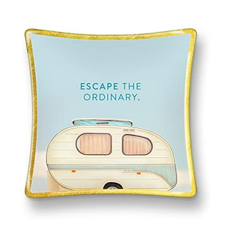 Medium Glass Trinket Dish by Studio Oh! - Escape The Ordinary - 5 x 5 - Dish Tray with Unique Full-Color Artwork - Holds Jewelry Change Paperclips & Trinkets