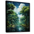 thumbnail image 2 of Designart "Emerald Canopy Bold Forest art painting VI" Landscape & Nature Floater Framed Wall Decor, 2 of 7
