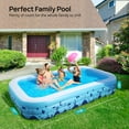 Inflatable Pool 118''x72''x20'', Quick Inflation, Fun Play for Kids, BPAFree Above Ground