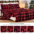 thumbnail image 5 of Chezmoi Collection Extra Soft Fleece Sheet Set Queen, 4-Piece Microplush Non-Pilling Velvety Bed Sheet, Deep Pocket - Lightweight All Season Warmth, Queen, Plaid Red, 5 of 9
