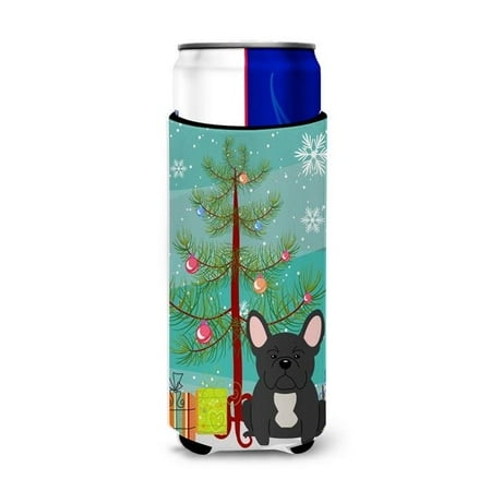 

Merry Christmas Tree French Bulldog Black Michelob Ultra Hugger for Slim Cans