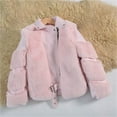thumbnail image 6 of Generic Toddler Girls Jacket Long Sleeve Fall Winter Kids Zipper Up Solid Jackets Warm Woolen Leather Jacket Coats Puffer Jacket for Holiday Winter Party Christmas（7-8 Years Pink）, 6 of 7