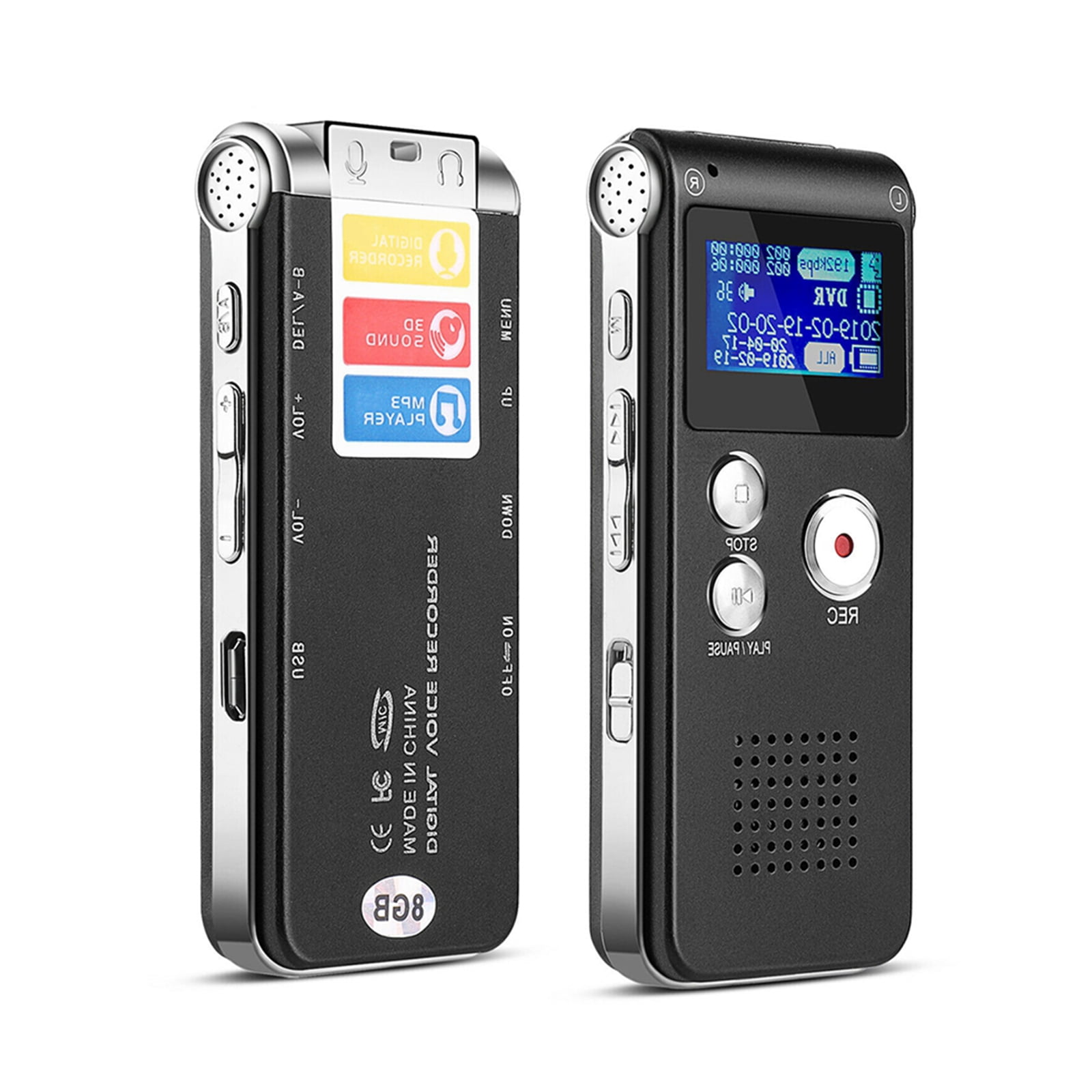 Kebidumei-Mini grabadora de voz de Audio Digital 8G, dictáfono estéreo MP3,  reproductor de música 3 en 1, 8GB, almacenamiento de memoria, unidad Flash  USB - PCubaFit