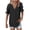 Black-21, variant on Mittory Women's Short Sleeve Puff Top V Neck Pleated Shirts Casual Loose Chiffon Blouse