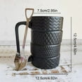 thumbnail image 3 of Kitchen Cups Clearance! Huayishang 3D Black Tyre Tire Shaped Frosted Ceramic Mug Large Coffee Tea Cup Unique Gifts Car Fans 16.9 Oz(480Ml), 1 Mug Black, 3 of 9