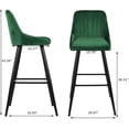 thumbnail image 3 of Mecor Velvet Fabric Bar stools Set of 2 with Backrest, 30’’ Upholstered Dining Counter Height Bar Chairs for Kitchen Living Room (Green), 3 of 7