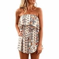 thumbnail image 3 of Shadoumai Bohemian Floral Print Off Shoulder Jumpsuit For Summer Casual Fashion Romper With Ruffle, 3 of 10