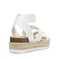 thumbnail image 3 of Women's Comfort Elastic Ankle Strap Shoes Espadrilles Wedge Sandals&nbsp;WHITE US size 10, 3 of 7