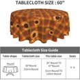 thumbnail image 4 of Thanksgiving Tablecloth, Fall Sunflower Pumpkin Round Tablecloth 60 Inch, Orange Buffalo Plaid Table Cloth for Rustic Farmhouse Kitchen Decor, Wipeable Polyester Fabric Table Cover for Holiday Party, 4 of 6