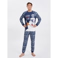 thumbnail image 4 of Family Christmas Pajamas Matching Sets Snowman Print Holiday Sleepwear Snowflake Xmas Outfits,Blue, 4 of 6