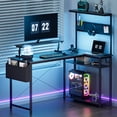 thumbnail image 2 of UPGO 52 Inch L Shaped Carbon Fiber Gaming Corner Desk with Power Strip, Adjustable Monitor Stand, Pegboard & Storage Shelves, Reversible Computer Desk for Bedroom Office Gaming, 2 of 6