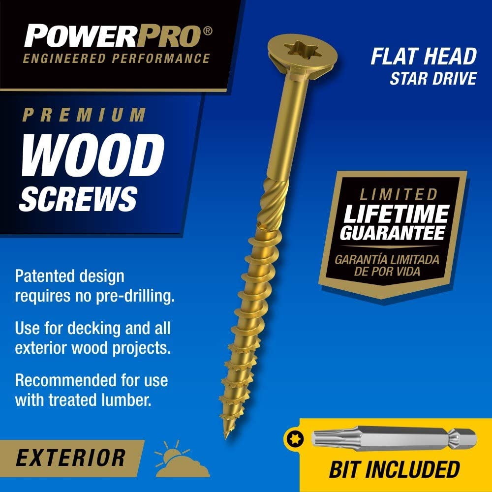 Hillman Power Pro #8 x 2 In. Bronze Ceramic Flat Head Star Exterior Wood Screw (3000 Ct., 1/4 Keg)