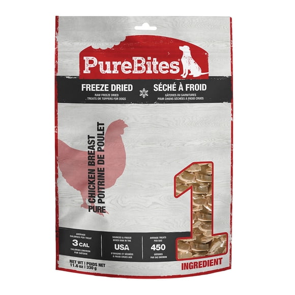 PureBites , Gâteries pour Chiens Format Super Économique, Poulet - 330 g - Gâterie Lyophilisée pour Chiens